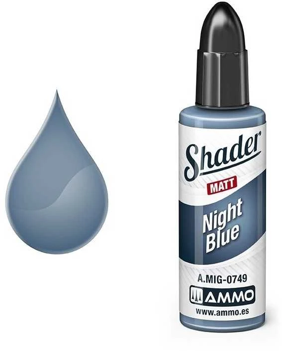 AMMO by MIG Jimenez AMMO MIG SHADER matinis dažas aerografui Night Mėlyna 10 ml (0749)