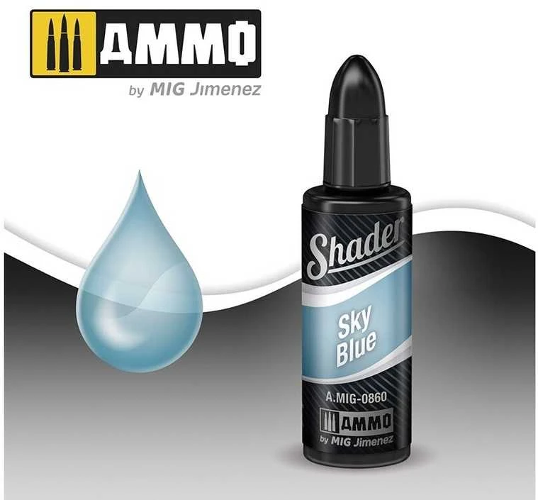AMMO by MIG Jimenez AMMO MIG SHADER Sky Mėlyna efektų dažai modeliui, 10 ml