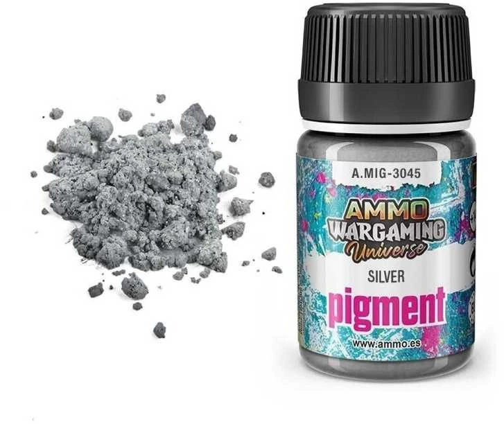 AMMO by MIG Jimenez AMMO MIG sidabrinis pigmentas 35 ml, A.MIG-3045 – miniatiūroms