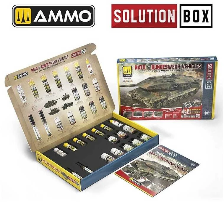 AMMO by MIG Jimenez AMMO MIG Solution Box 26: NATO & Bundeswehr – dažų ir sendinimo rinkinys