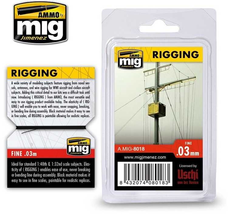 AMMO by MIG Jimenez AMMO MIG tamprus takelažo siūlas 0,03 mm, 2 m (Medium)