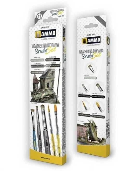 AMMO by MIG Jimenez AMMO MIG teptukų rinkinys dioramų sendinimui, 5 vnt., 7611