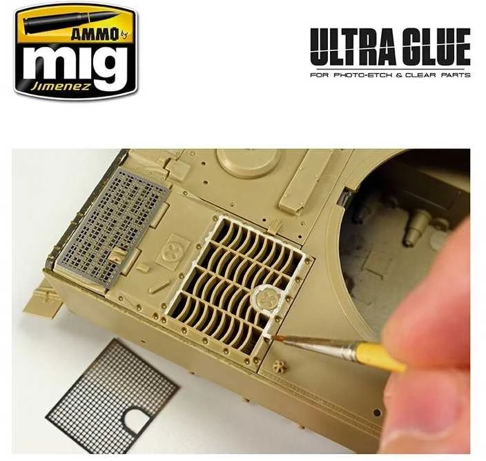 AMMO by MIG Jimenez AMMO MIG Ultra Glue akriliniai klijai skaidrioms ir PE detalėms, 40 ml