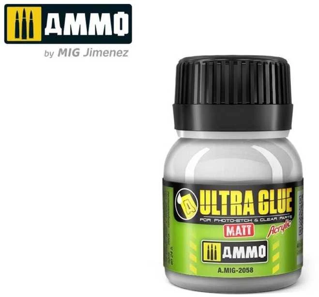 AMMO by MIG Jimenez AMMO MIG Ultra Glue – matiniai klijai fotoėsdintoms ir skaidrioms dalims 40 ml