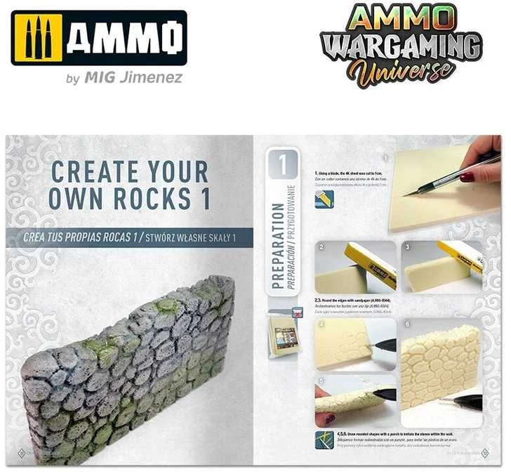 AMMO by MIG Jimenez AMMO MIG Wargaming knyga Nr.11: Uolų ir sienų kūrimas dioramoms (6930)