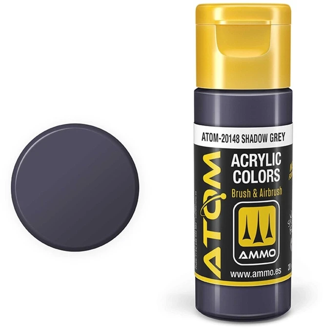 AMMO by MIG Jimenez ATOM akriliniai dažai modeliams Shadow Pilkas 20 ml – teptukui ir aerografui
