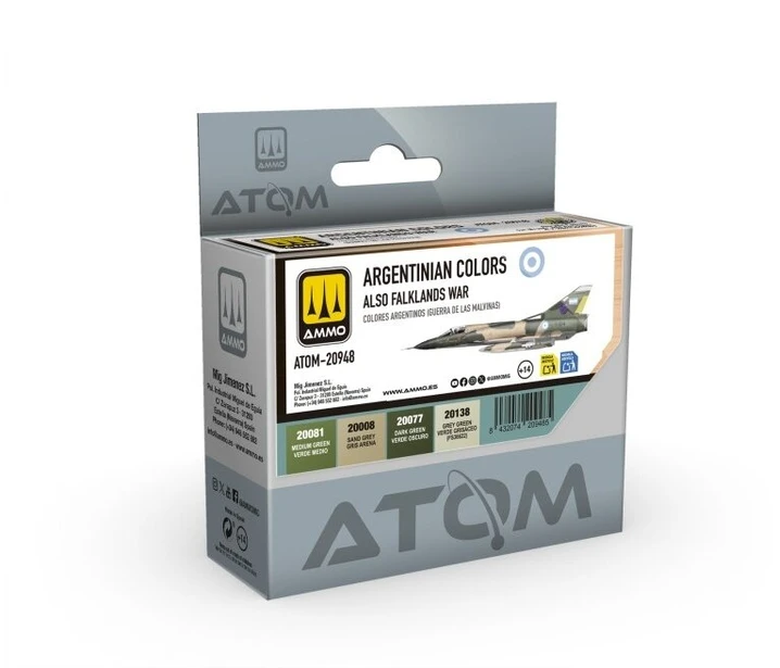 AMMO by MIG Jimenez ATOM akrilinių dažų rinkinys Argentinos aviacijai – 4 spalvos