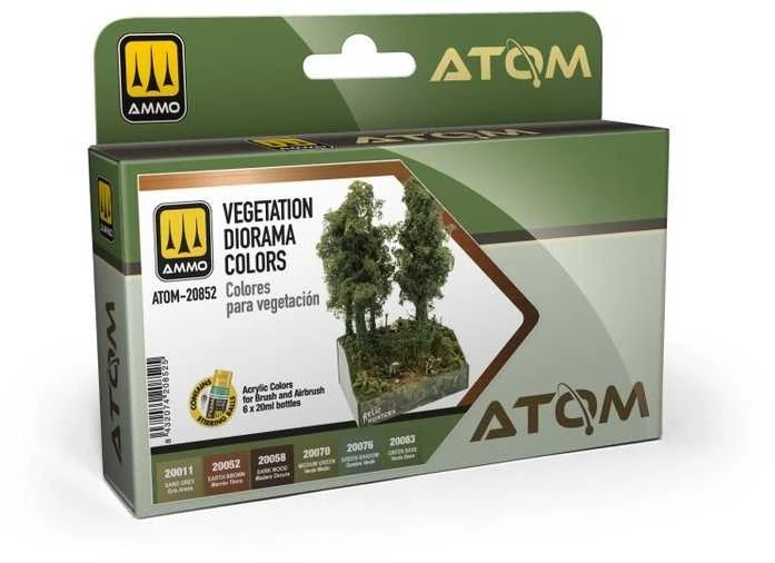 AMMO by MIG Jimenez ATOM akrilinių dažų rinkinys dioramoms „Vegetation“ (6 spalvos)