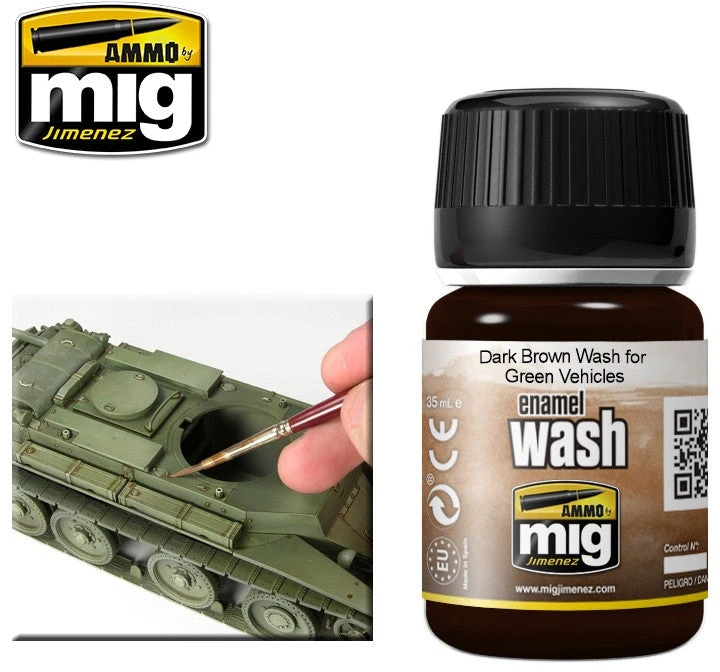 AMMO by MIG Jimenez Tamsiai rudas sendinimo ploviklis žaliems modeliams, 35 ml