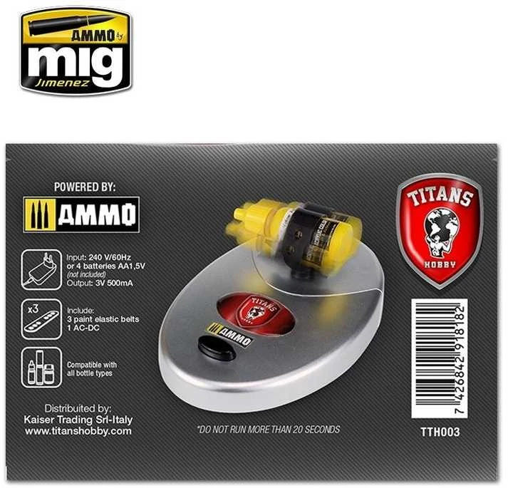 AMMO by MIG Jimenez Titans Hobby dažų maišytuvas TTH003, AC/AA, visiems buteliukams