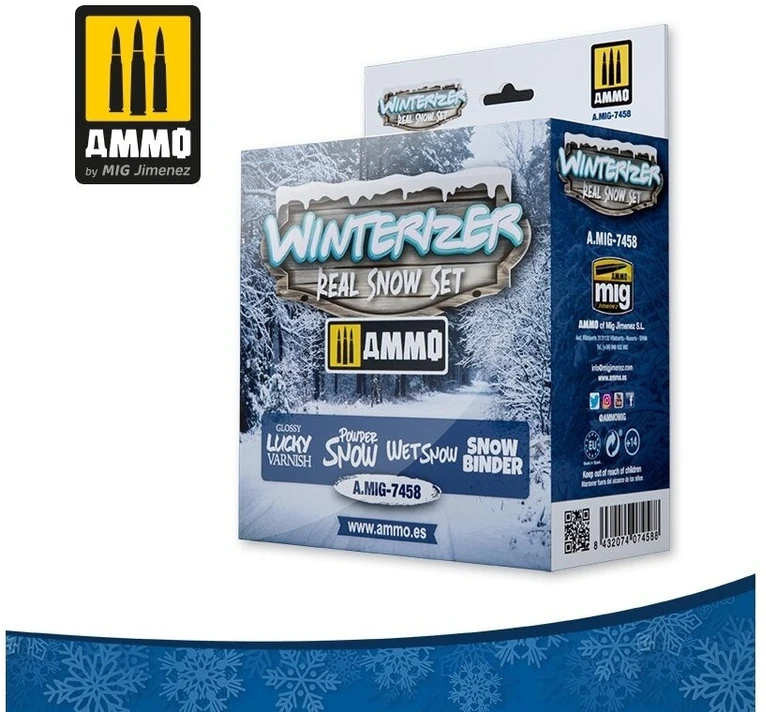 AMMO by MIG Jimenez „Winterizer“ sniego efektų rinkinys dioramoms ir modeliams – purus, šlapias sniegas