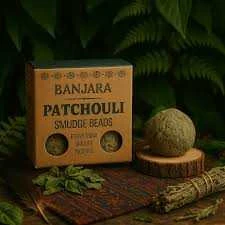 Ancient Wisdom Banjara Patchouli smilkalų karoliukai – ekologiški, valymui ir meditacijai