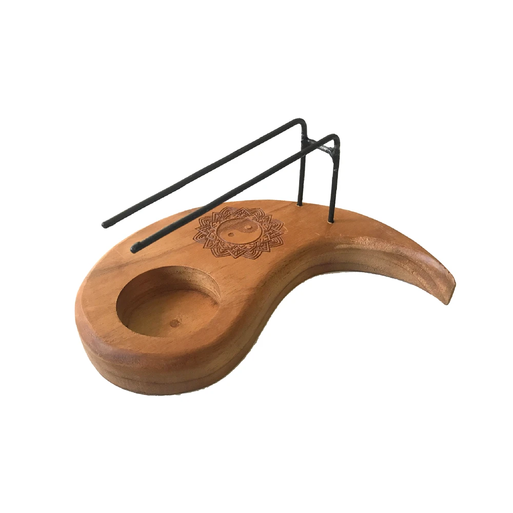 Ancient Wisdom Kvepalų Laikiklis - Yin ir Yang Ašaros Palo Santo Teak Medžio 15x10x7 cm