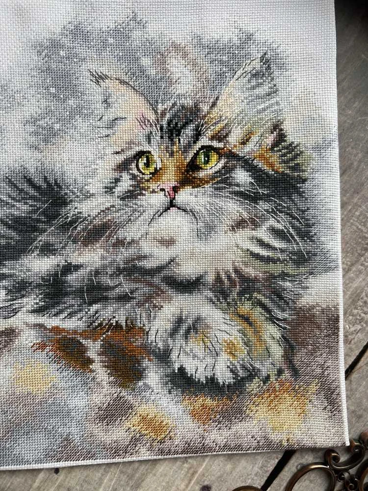 Andriana Beldizart Kryželiu siuvinėjimo rinkinys "Pilkasis katinas" SAND-33