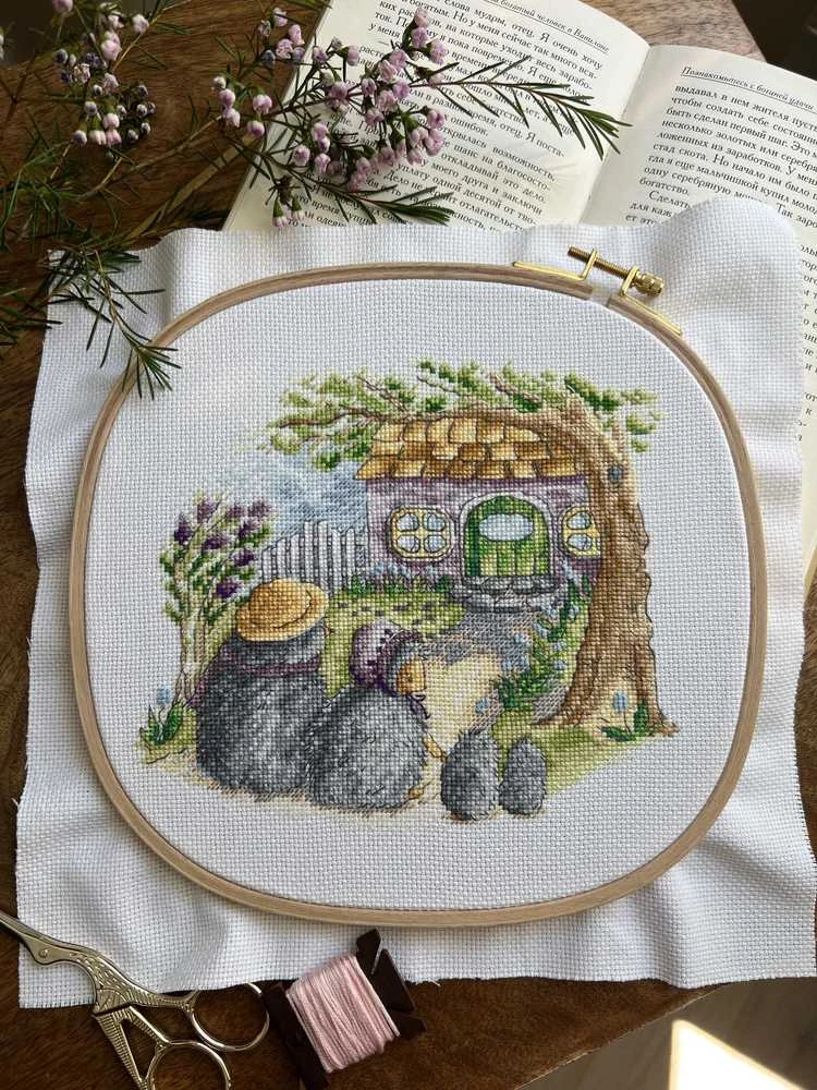 Andriana Beldizart Kryželiu siuvinėjimo rinkinys "Housewarming. Hedgehogs" SANN-33
