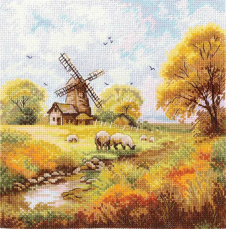 Andriana Beldizart Kryželio siuvinėjimo rinkinys "Prie seno malūno" 19x19 cm SANU-09