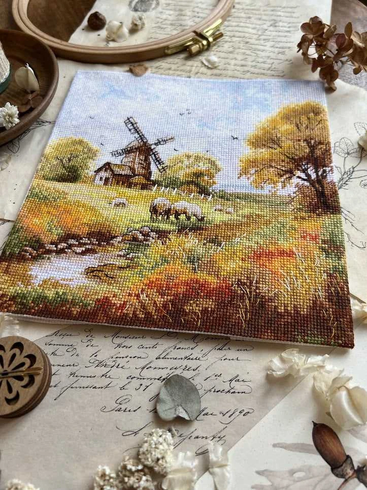 Andriana Beldizart Kryželio siuvinėjimo rinkinys "Prie seno malūno" 19x19 cm SANU-09