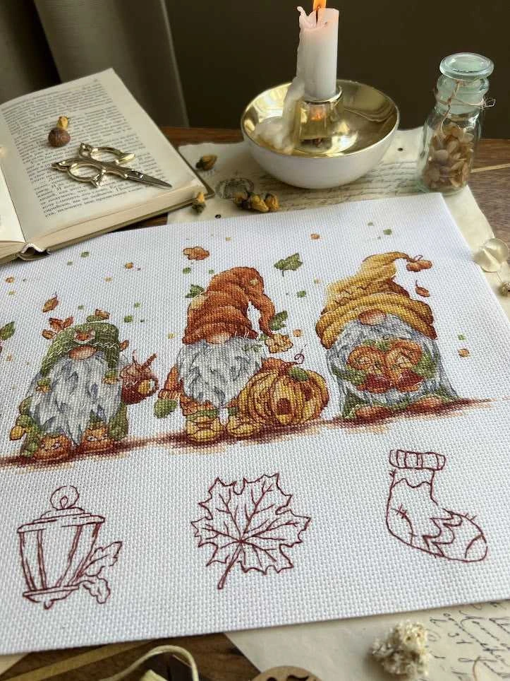 Andriana Beldizart Kryželio siuvinėjimo rinkinys "Rudens nykštukai" 32х21,5 cm SANO-34
