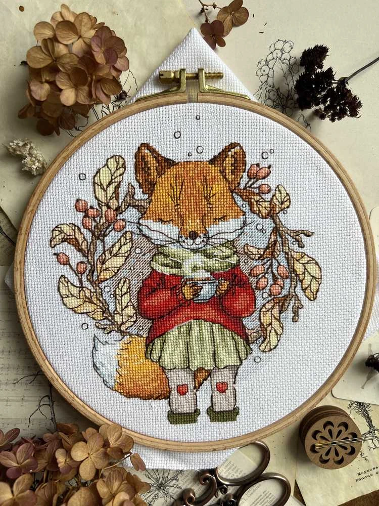 Andriana Beldizart Kryželiu siuvinėjimo rinkinys „Rudens arbata“ 15 х 17 cm SANO-32