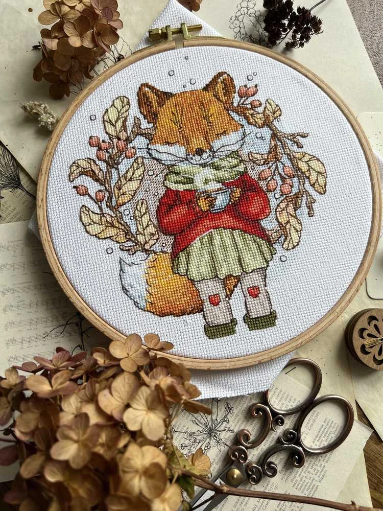 Andriana Beldizart Kryželiu siuvinėjimo rinkinys „Rudens arbata“ 15 х 17 cm SANO-32