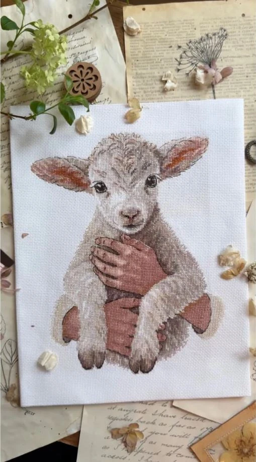 Andriana Siuvinėjimo kryželiu rinkinys „Siela glėbyje“, gyvūnai, 18x23,5 cm