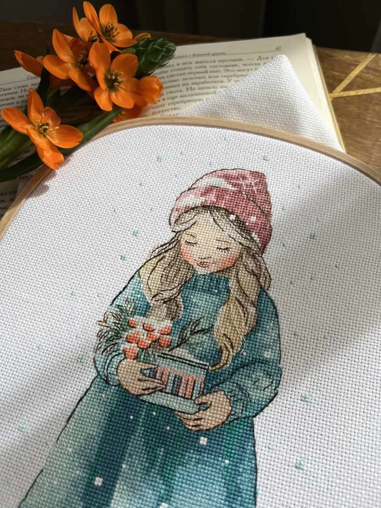 Andriana Beldizart Siuvinėjimo kryželiu rinkinys "Žiemos mergina" SAND-37