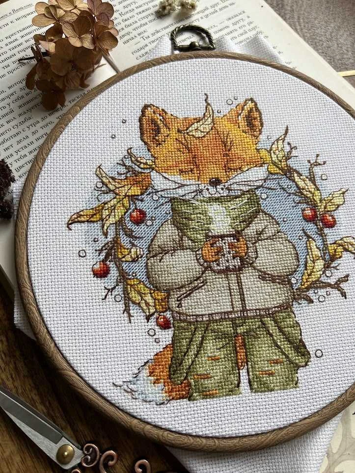 Andriana Beldizart Kryželio siuvinėjimo rinkinys "Rudens kava" 15x16,5 cm SANO-33