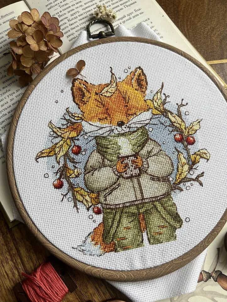 Andriana Beldizart Kryželio siuvinėjimo rinkinys "Rudens kava" 15x16,5 cm SANO-33