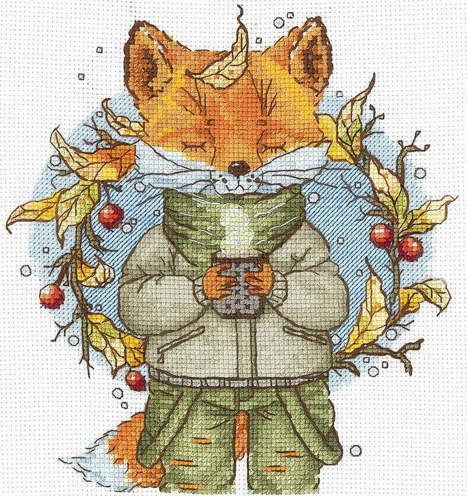Andriana Beldizart Kryželio siuvinėjimo rinkinys "Rudens kava" 15x16,5 cm SANO-33