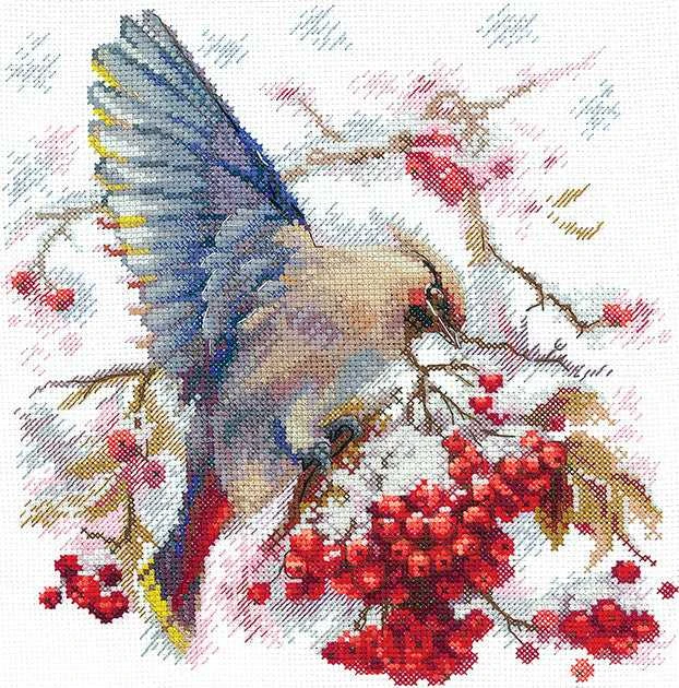 Andriana Beldizart Kryželių siuvinėjimo rinkinys "Waxwing" 19x19,5 cm SANS-72
