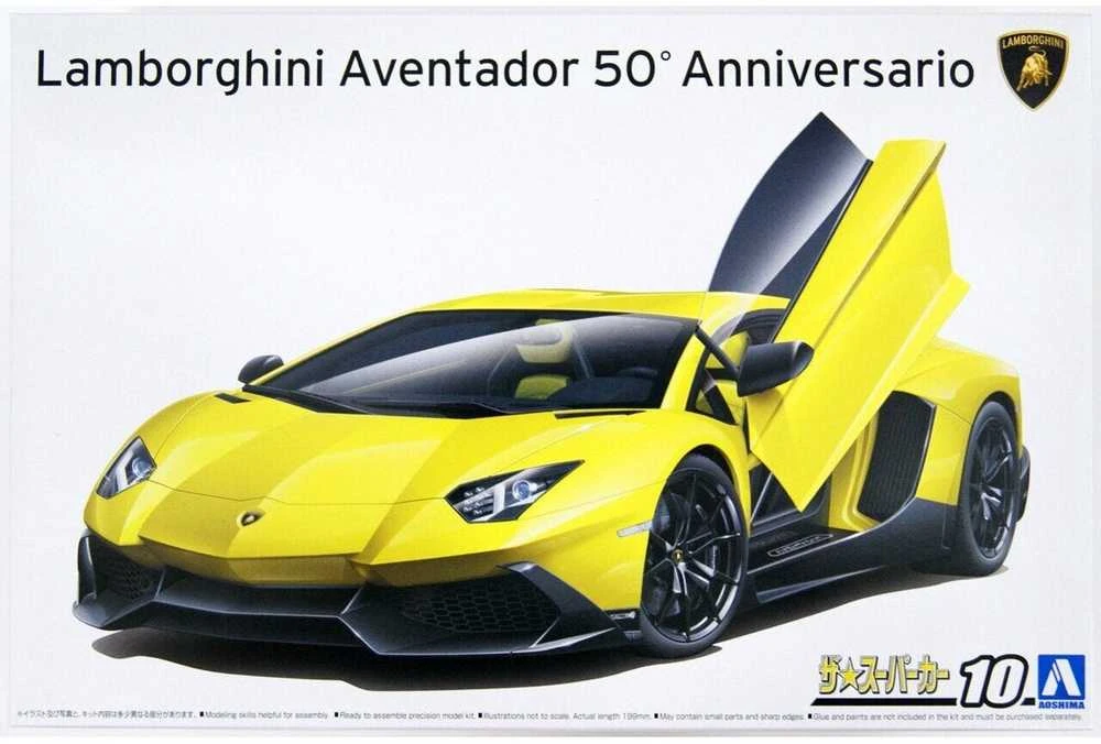 Aoshima Lamborghini Aventador 50° Anniversario 1/24 surenkamas modelis