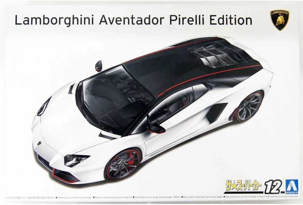 Aoshima Lamborghini Aventador Pirelli Edition 1/24 surenkamas modelis