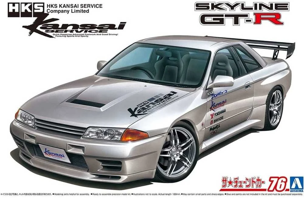 Aoshima Nissan Skyline GT-R R32 HKS Kansai 1/24 surinkimo rinkinys