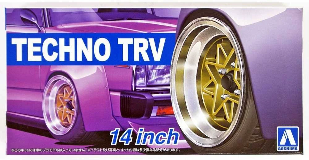 Aoshima Techno TRV 14" ratų komplektas, 1:24 (05386)
