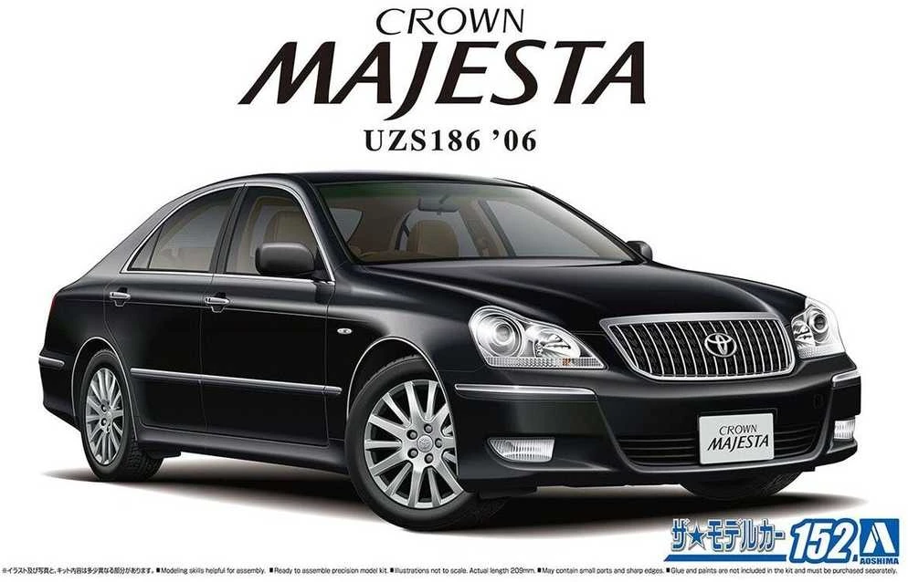 Aoshima Toyota Crown Majesta 2006 1/24 plastikinis surinkimo rinkinys