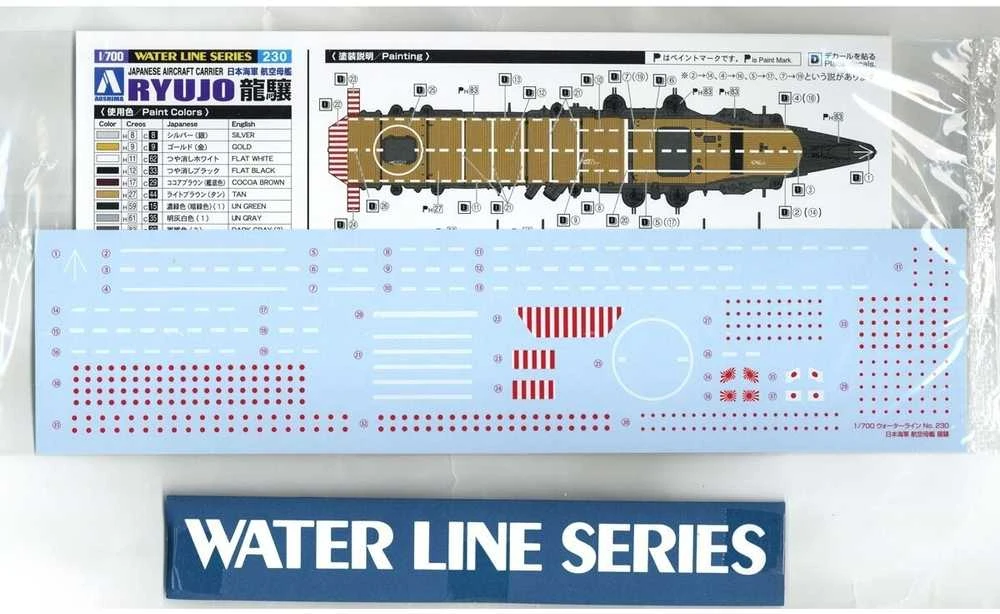 Aoshima Vanduo Line: japonų lėktuvnešis Ryūjō Renewal ver., 1/700 (06736)
