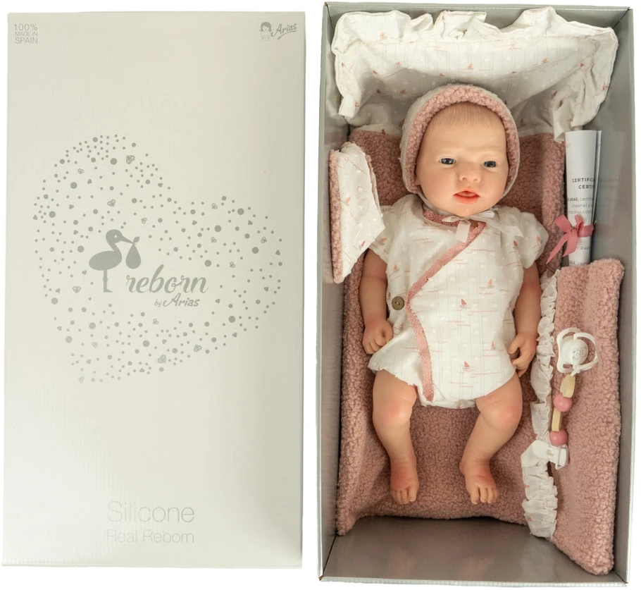Arias silikoninė Reborn lėlė kūdikėlis mergaitė 40 cm