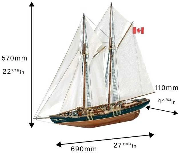Artesania Latina Bluenose II škunas, medinis laivo modelio rinkinys 1:75