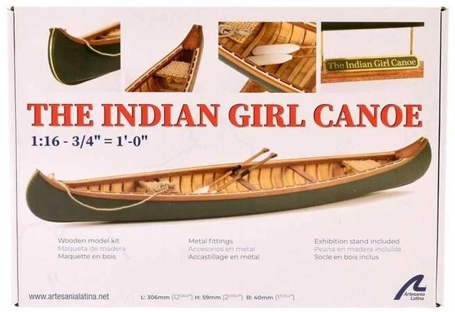 Artesania Latina Indian Girl kanoja 1:16 medinis surenkamas modelis