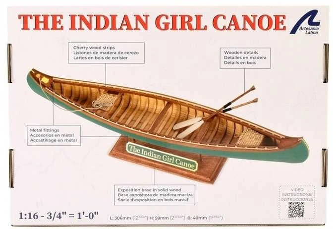 Artesania Latina Indian Girl kanoja 1:16 medinis surenkamas modelis