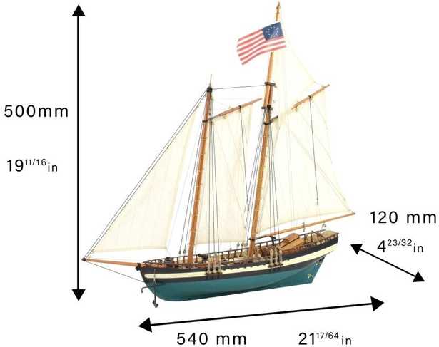 Artesania Latina škuna Virginia 1:41 medinis laivo modelio rinkinys