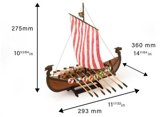 Artesania Latina Vikingų drakaras 1:75 – medinis laivo rinkinys