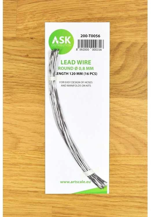 ASK - Art Scale Kit Švino viela apvali 0,8 mm x 120 mm, kodas 200-T0056