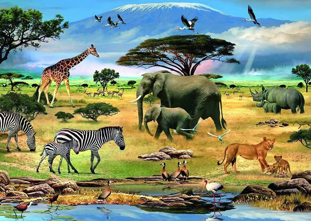 Augmented Reality Animals Of Africa Puzzle - 1000 Piece - RAVENSBURGER dėlionė