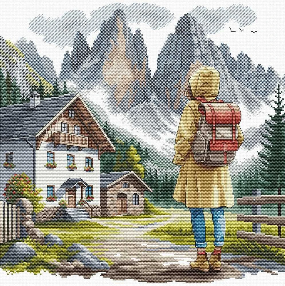 Ava Stitch Alpių nuotykis kryželiu siuvinėjimo rinkinys AVA-P113