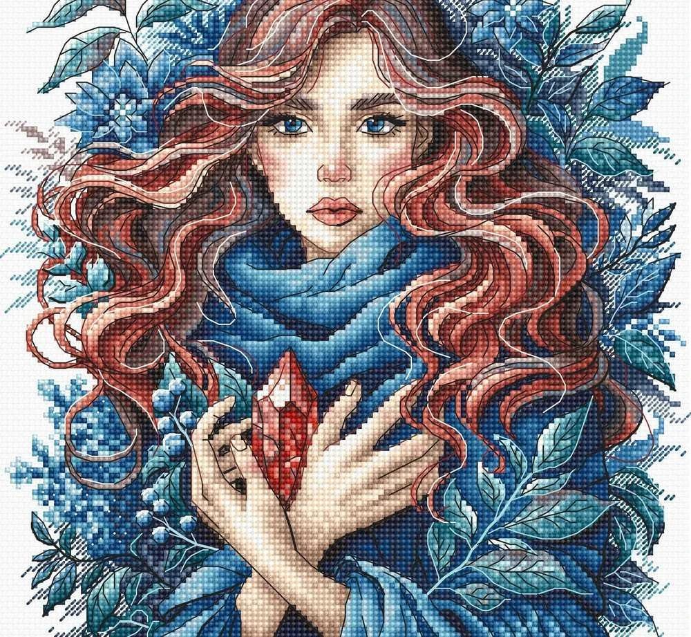 Ava Stitch Carminea ir Ugninis Kristalas – kryželiu siuvinėjimo rinkinys