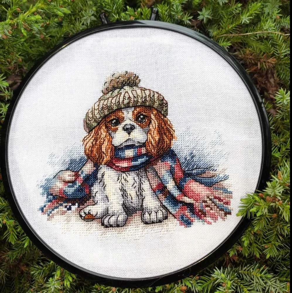 Ava Stitch Cavalier King Charles spanielis – kryželiu siuvinėjimo rinkinys AVA