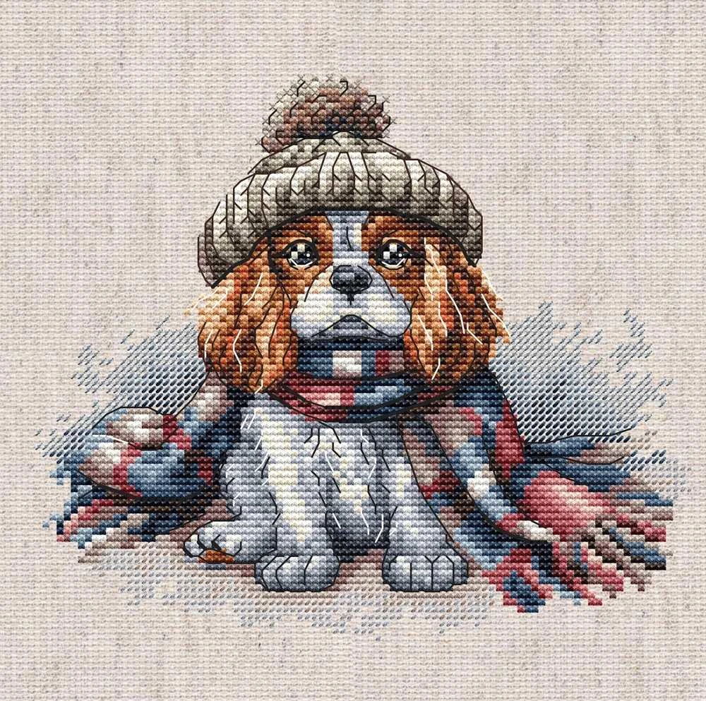 Ava Stitch Cavalier King Charles spanielis – kryželiu siuvinėjimo rinkinys AVA