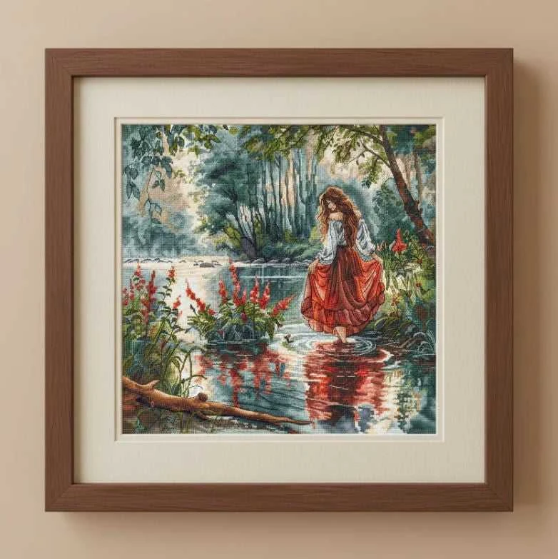 Ava Stitch Siuvinėjimo kryželiu rinkinys „Miško paslaptis“ 32x32 cm AVA-P041