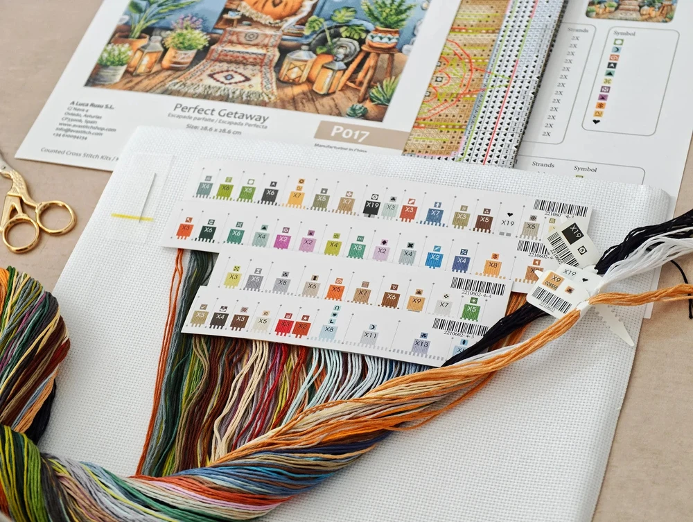 Ava Stitch Siuvinėjimo kryželiu rinkinys „Namai ten, kur parkuojame“ 28,6×28,6 cm